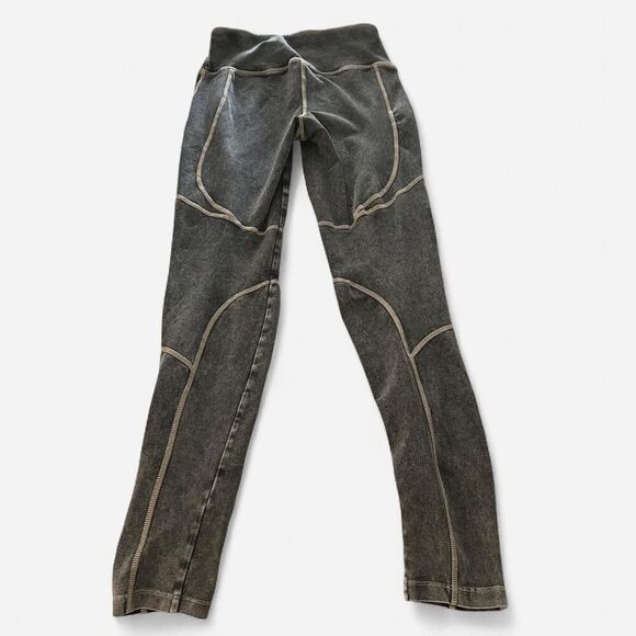 Free People movement New Flow Leggings Vintage Black Washed contrast stitch XS - Picture 6 of 8